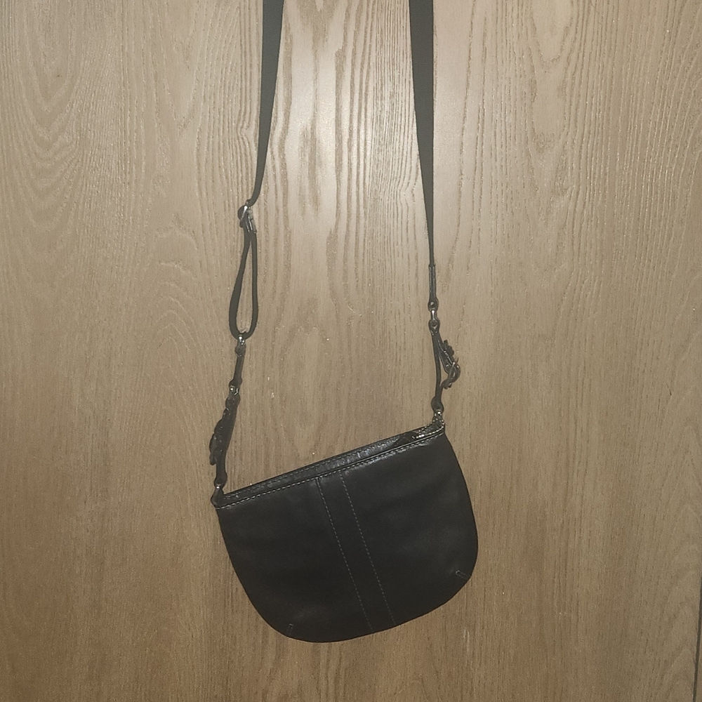 Vintage Coach Black Leather Swingpack Bag Tassel Crossbody Messenger Purse - Picture 11 of 11